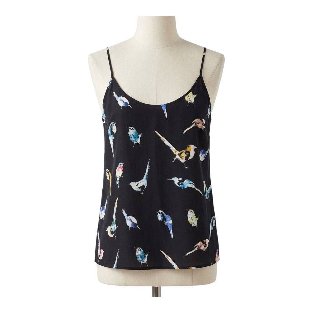 Apt 9 Black Bird Print Cami Tank Top Adjustable Straps S